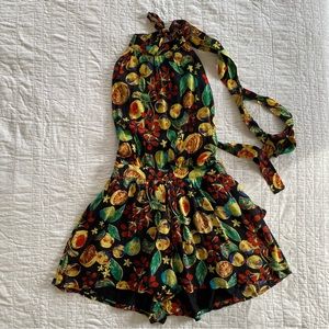 NWT | Free People Coral Tides Romper/Dark Combo